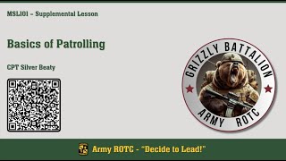 Basics of Patrolling  MSL101  ROTC [upl. by Stoffel773]