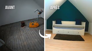 POSE PARQUET STRATIFIE ARTENS LEROY MERLIN 🔥💯 RENOVATION DE COMBLES 🚧 PART 22 [upl. by Wisnicki]