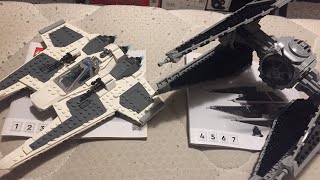 LEGO STAR WARS Mando Fang Fighter amp TIE Interceptor [upl. by Adnalor]