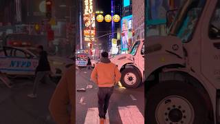 Truck Driver amp NYPD Crash In Times Square 😳 truckdriver police nypd [upl. by Netnert]