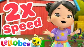 Wheels On The Bus  Nursery Rhymes Sped Up  Lellobee ABC [upl. by Borgeson686]