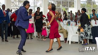 🇿🇼 Groomsman wows wedding guests with hilarious dance moves [upl. by Anaeel656]