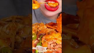 ASMR MUKBANG  skewed shrimp and Pollock mit giblet HongyuASMR [upl. by Wojcik397]