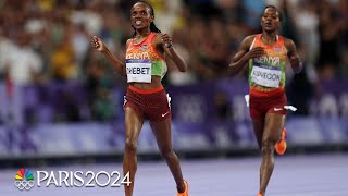 Beatrice Chebet OWNS the home stretch to win womens 5000m  Paris Olympics  NBC Sports [upl. by Milurd]