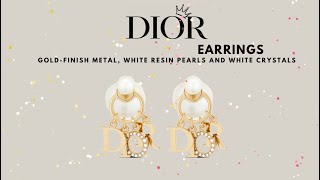 ReviewUnboxing Khuyên Dior Tribales Earrings GoldFinish Metal White Resin Pearls And White Crytal [upl. by Shaw]