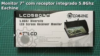 Monitor 7quot com receptor 58Ghz integrado e Diversity  Banggoodcom [upl. by Alikee946]