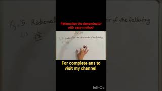 class 9th rationalise the denominator ncert solutions maths class 9th [upl. by Eednarb]