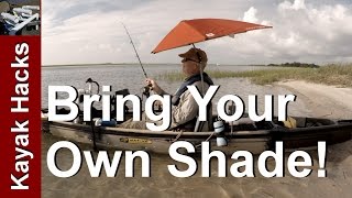 How to Mount Umbrella on Kayak for Shade while Fishing to Stay Cool on Kayak [upl. by Ibmab]