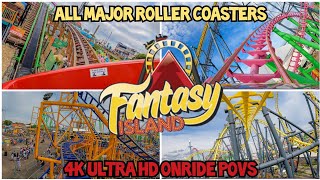 Fantasy Island  All Major Roller Coasters 4K OnRide POVs [upl. by Selena]