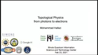 Topological physics from photons to electrons presented by Mohammad Hafezi Joint Quantum Institute [upl. by Malo]