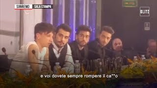 Sanremo 2019 la furia di Ultimo contro i giornalisti quotDovete sempre rompere il cquot [upl. by Sinnard]