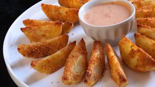 Crispy Garlic Cheese Potatoes Recipe No Fry Required Easy and Delicious [upl. by Phillada168]