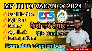 MP ITI TO VACANCY 2024 Notification  Qualification Age salary syllabus exam mpititio [upl. by Gean]