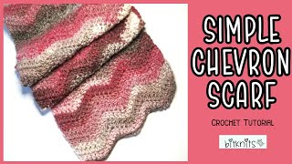 Simple Chevron Crochet Scarf  EASY Crochet Tutorial [upl. by Carolyn]