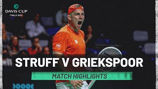 JanLennard Struff v Tallon Griekspoor Highlights  Germany v Netherlands  2024 Davis Cup Finals [upl. by Ditzel]