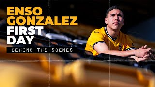 Enso Gonzalez arrives at Wolves  Behind the scenes of the Paraguayans signing day [upl. by Risser]