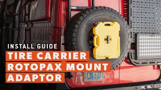 Tire Carrier Rotopax Adaptor Mount Installation Guide  Flatline Van Co [upl. by Anileba]