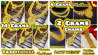 2 Grams Regular wear Chains 8 Grams to Lightweight Wedding Necklace Haram Collections [upl. by Dotti]