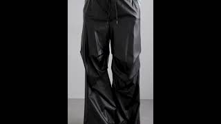 MM6 Maison Margiela Pants Trousers Silky Viscose Shiny Wetlook Black Women  Zalando [upl. by Menedez822]