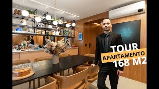 TOUR APARTAMENTO 168M²  PAINEIS EM FREIJÓ E ADEGA PRETA EBANIZADA  HAL DESIGN MARCENARIA [upl. by Schlessel]