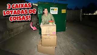 Dumpster diving Caixas lotadas de coisas [upl. by Albertina]