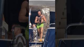 Conor gets off the yacht to give some of his beers mcgregor yatch beers [upl. by Lemrahc]