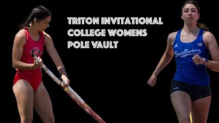 Womens college pole vault Triton invitational highlights 1 [upl. by Eneloj]