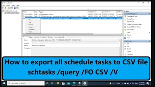 How to export all schedule tasks to a csv file [upl. by Gnilsia]