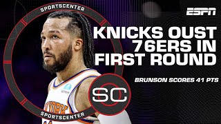 Reaction to the Knicks eliminating the 76ers from the NBA Playoffs in Game 6  SportsCenter [upl. by Aigil]