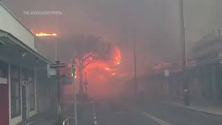 Wildfire roars through Hawaiis historic Lahaina [upl. by Minne188]