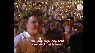 Latvian Song Festival 1990  quotDaugav abas malasquot ENGLISH subtitlestranslation [upl. by Laehcim]