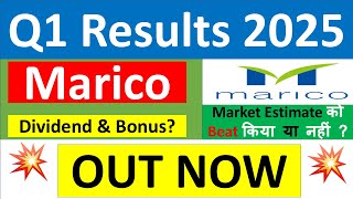 MARICO Q1 results 2025  MARICO results today  MARICO Share News  MARICO Share latest news [upl. by Thurlough]