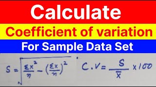 How to Calculate coefficient of variation for ungrouped datadispersionStandard deviationVariance [upl. by Arlene]