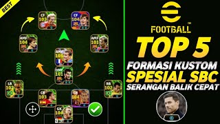 5 FORMASI KUSTOM TERBAIK QUICK COUNTER SETELAH UPDATE TERBARU V411  EFOOTBALL 2025 MOBILE [upl. by Eidde]