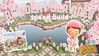 Butterfly Pond on ACNH  Resident Services Speed Build  Part 2 [upl. by Aowda]