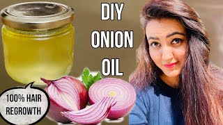 DIY Onion Oil At Home  झड़े हुए बालों को फिर से उगाएं Hair Fall रोकें और पाएं Faster Hair Growth [upl. by Zohara735]