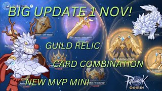 CARD COMBINATION ALDEBARAN NEW MVP GUILD RELIC ETC 1 NOV UPDATE  Ragnarok Origin Global [upl. by Parrisch]