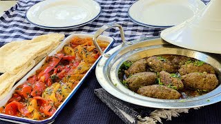 Brochettes de kefta à la poêle et Salade de poivrons marinés [upl. by Abrams]