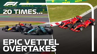 20 Times Sebastian Vettel Pulled Off An UNBELIEVABLE Overtake [upl. by Waterman]