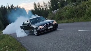 Mercedes W202 M104 TurboBurnout [upl. by Nevah]