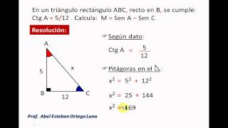 RAZONES TRIGONOMÉTRICAS DE UN ÁNGULO AGUDO problema 004 [upl. by Garfinkel]