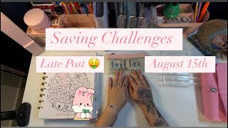 Saving Challenges  Late Post August 15th Filmed savingchallenges cashstuffing [upl. by Zingg982]