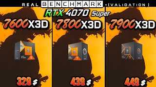 Ryzen 5 7600X3D vs 7 7800X3D vs 9 7900X3D  Test in 8 Games  1440p  RTX 4070 Super [upl. by Eicart695]