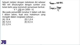 Sebuah indukor dengan induktansi diri sebesar 400 mH dihubungkan dengan sumber arus bolakbalik yang [upl. by Einnoj390]