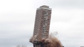 Red Road Flats Demolition HD 5th May 2013 BIRNIE Court [upl. by Drofub]