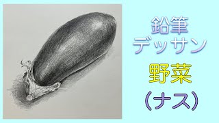 【デッサン解説】鉛筆で描くリアルなナス🍆の描き方。コツと手順について [upl. by Morey]