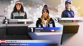 ESTER LEDECKÁ  1místo SuperG  Saalbach  2024 [upl. by Nottarts]