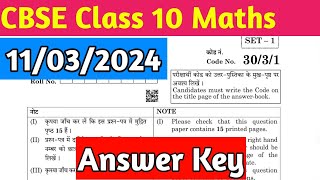 CBSE Class10 Maths Answer Key Set 1 3031 [upl. by Iphagenia]