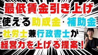 【労務】最低賃金引上げで使える助成金・補助金、人事評価制度を導入して企業の経営力強化！ [upl. by Novej39]