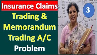 3 Insurance Claims Chapter  Trading amp Memorandum Trading AC Problem from Corporate Accounting [upl. by Gris589]